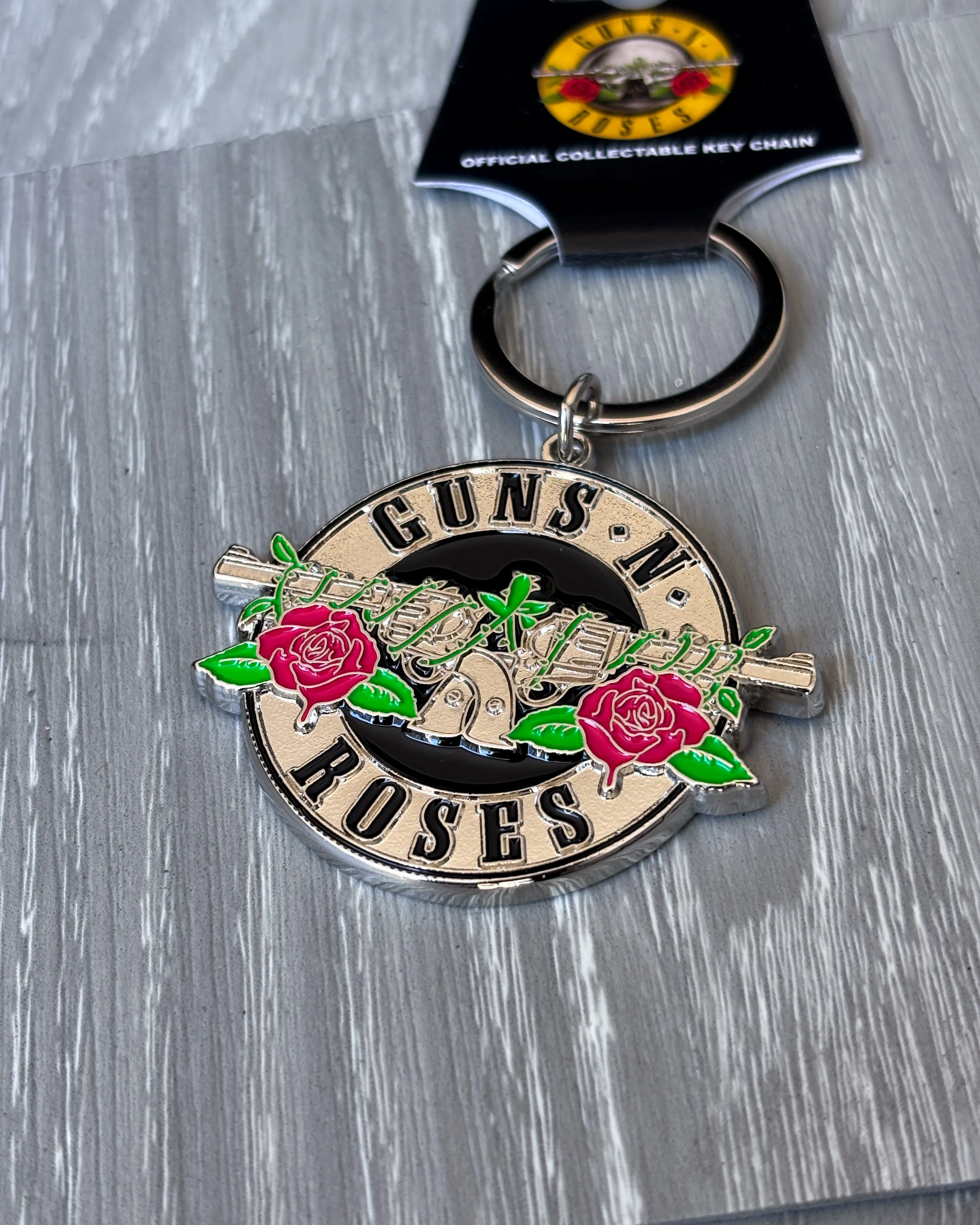 Guns N Roses - Silver Circle Logo Keychain