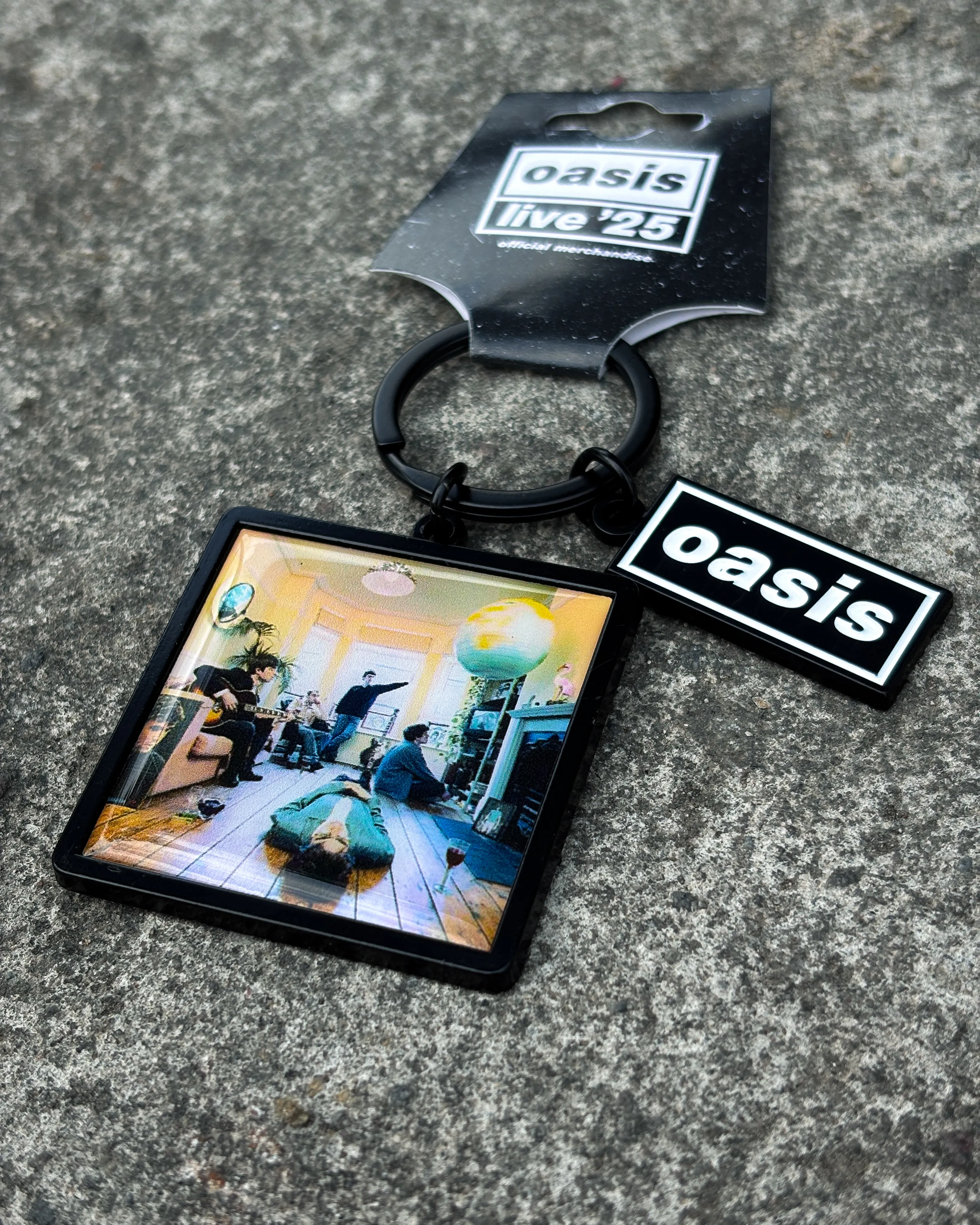 Oasis - Definitely Maybe Album Decca Logo Charm Keychain