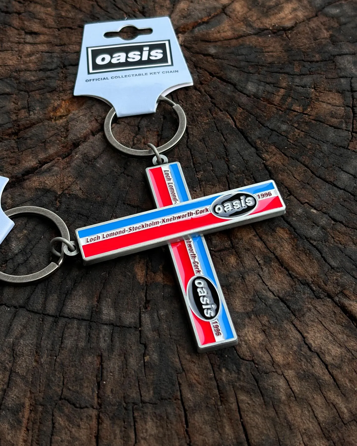 Oasis - 1996 Tour Horizontal Stripes Keychain