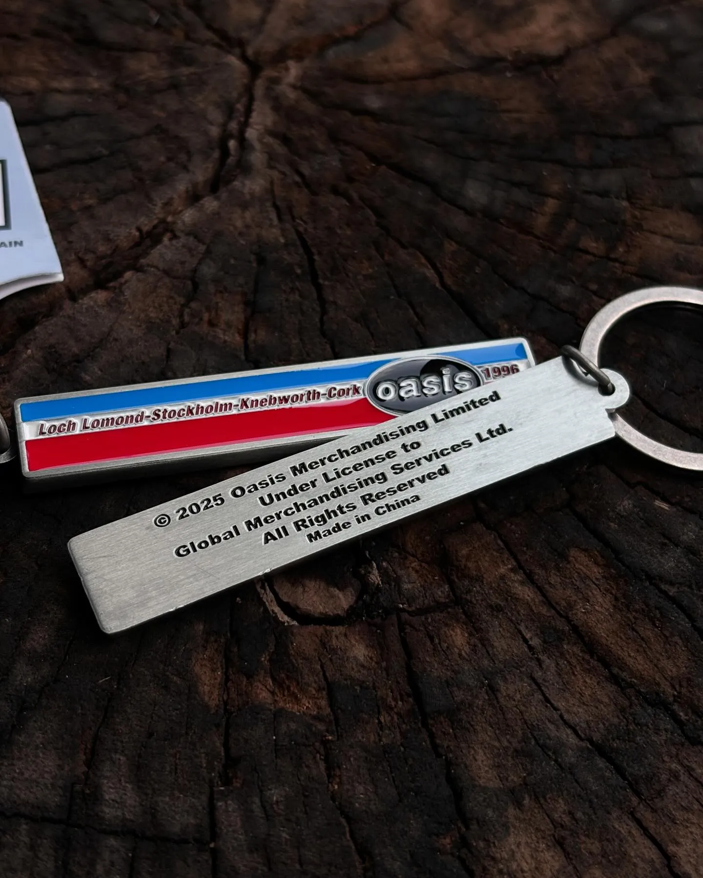 Oasis - 1996 Tour Horizontal Stripes Keychain