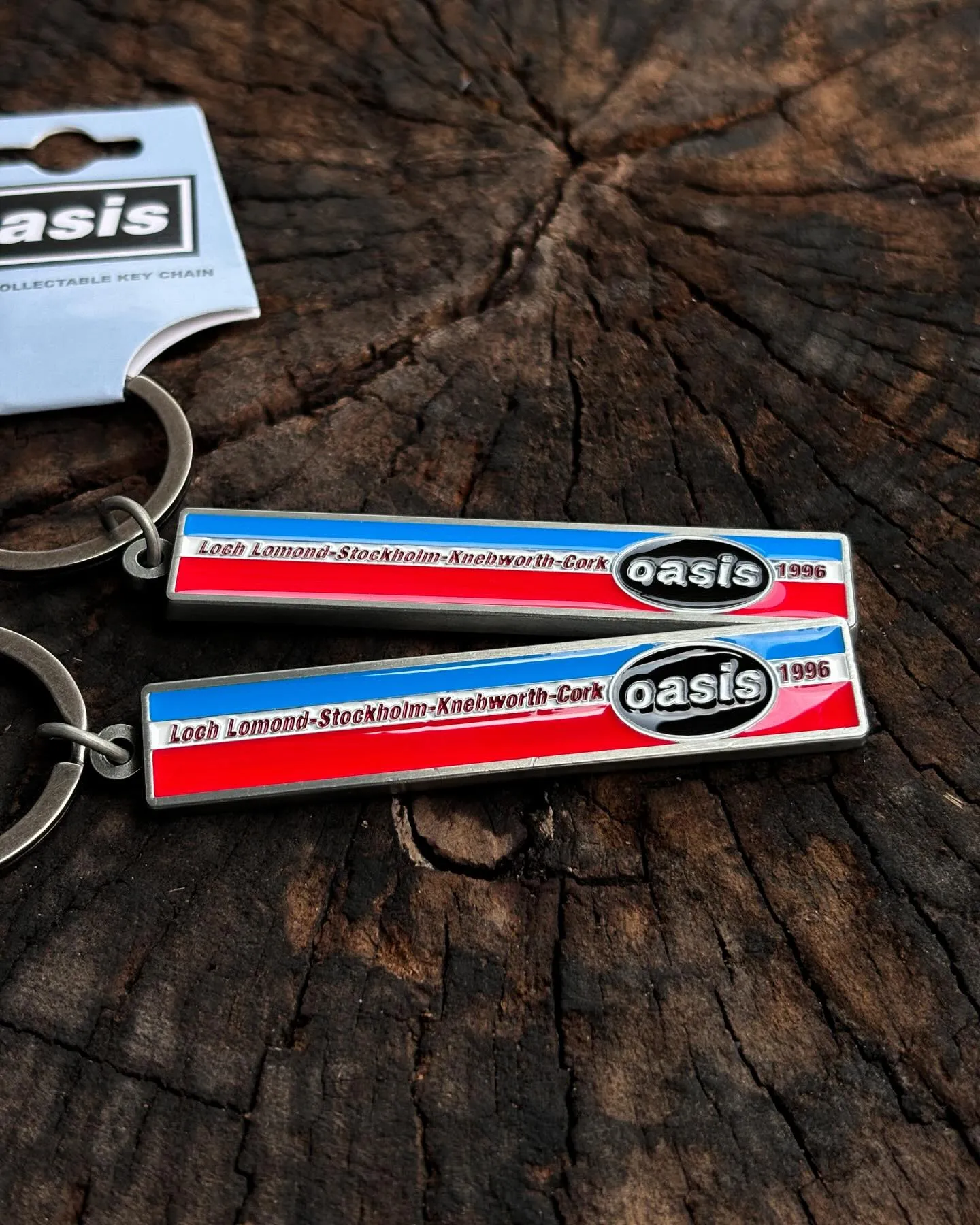 Oasis - 1996 Tour Horizontal Stripes Keychain