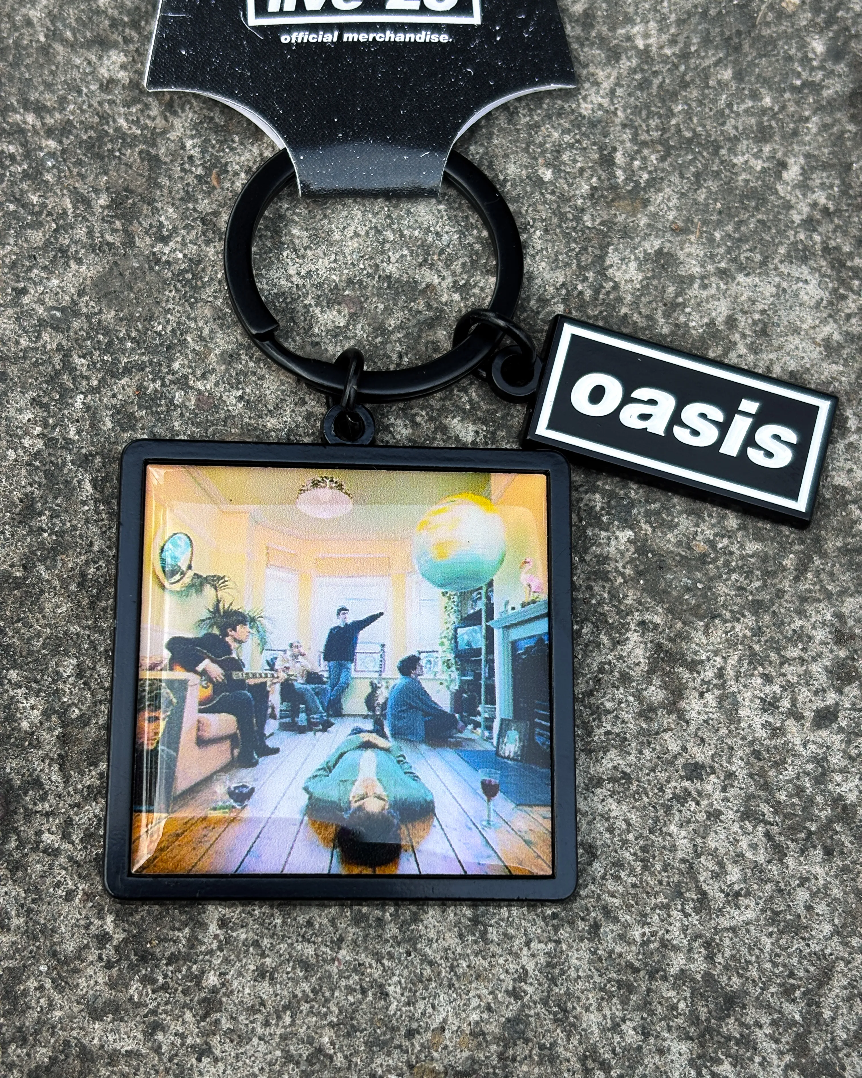 Oasis - Definitely Maybe Album Decca Logo Charm Keychain
