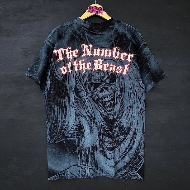 Iron Maiden - Sketched Number Of The Beast Allover