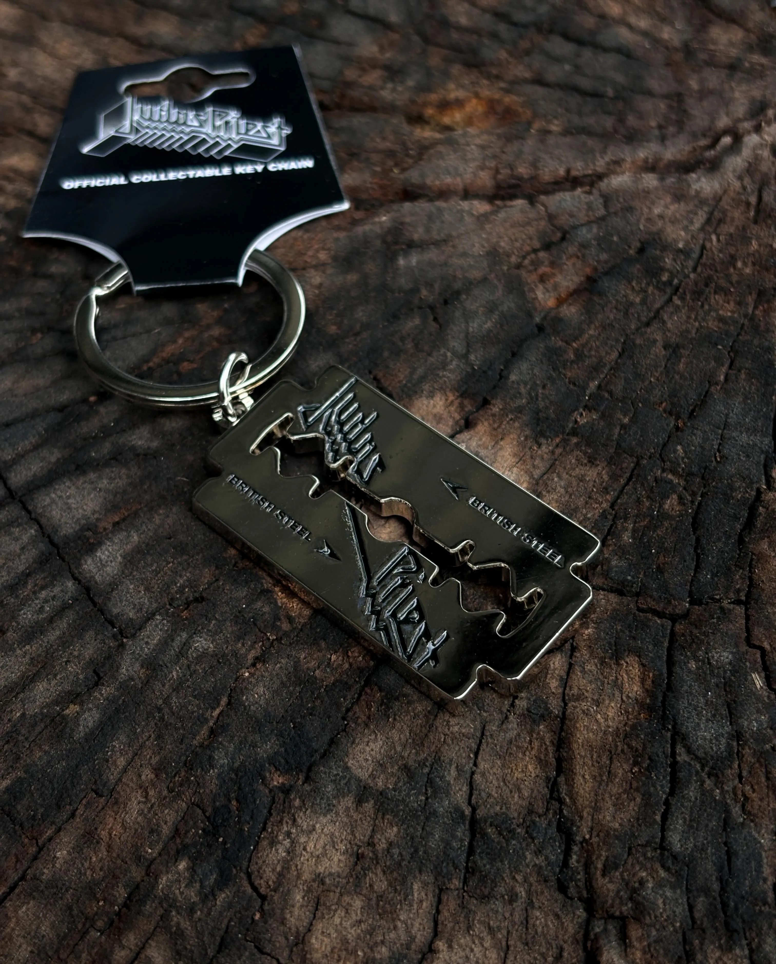 Judas Priest - British Steel Razor Blade Keychain