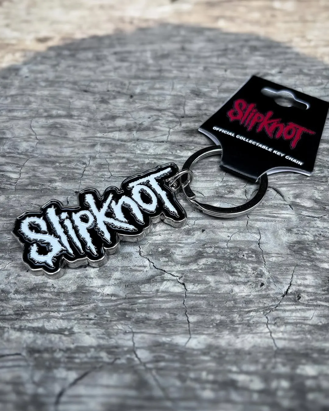Slipknot - White Logo Black Border Keychain