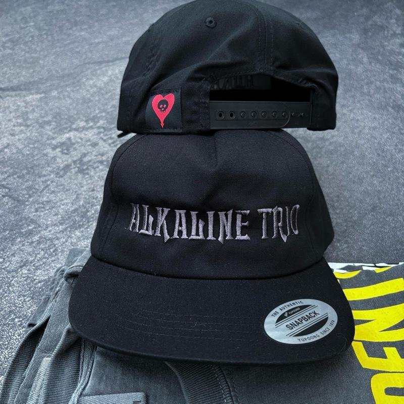 alkaline trio embroidered logo snapback cap