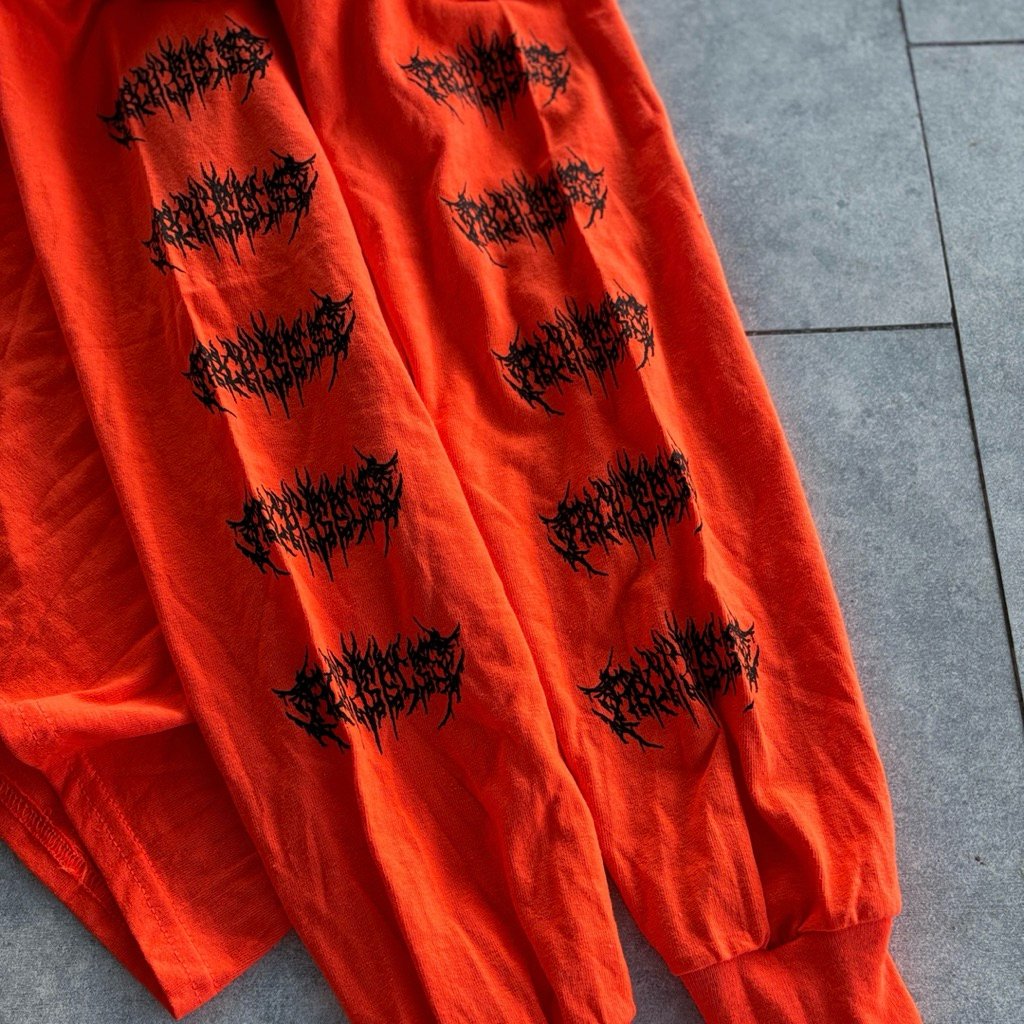 architects repeat metal logo orange longsleeve