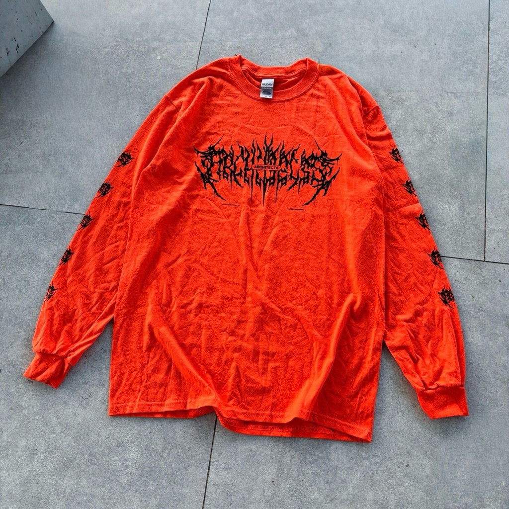 architects repeat metal logo orange longsleeve