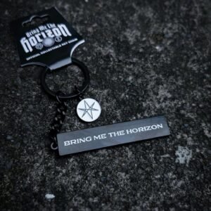 bmth text logo 6 point star charm keychain (copy)