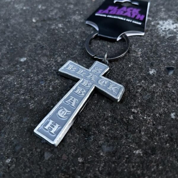 black sabbath cross keychain
