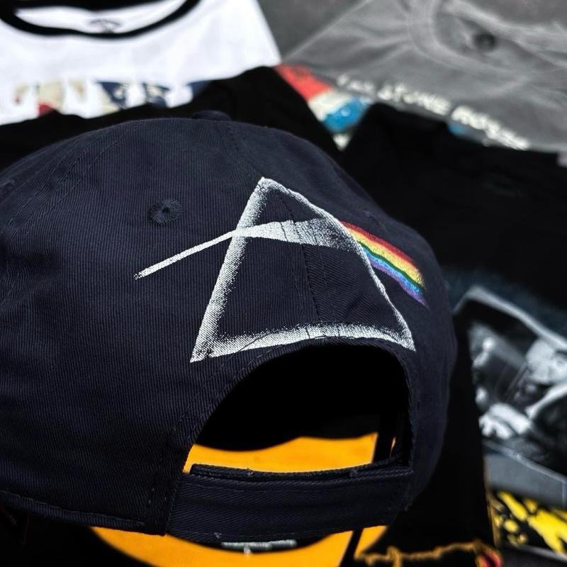 pink floyd dsotm album distress navy baseball cap