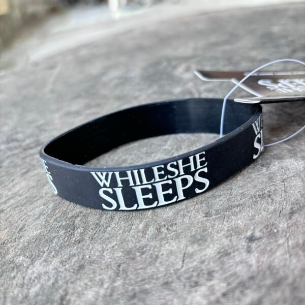 while she sleeps rubber bracelet wristband