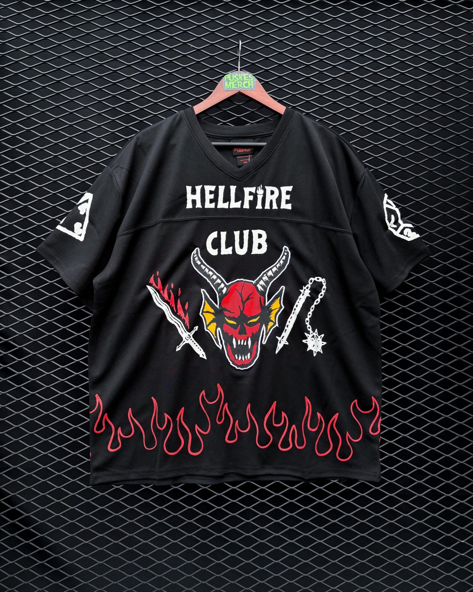 stranger things hellfire club football jersey